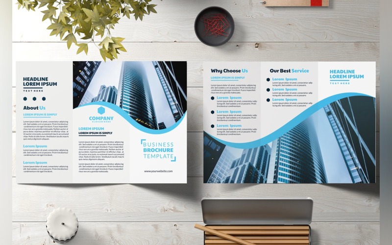 Бізнес-шаблон брошури в три складки 1