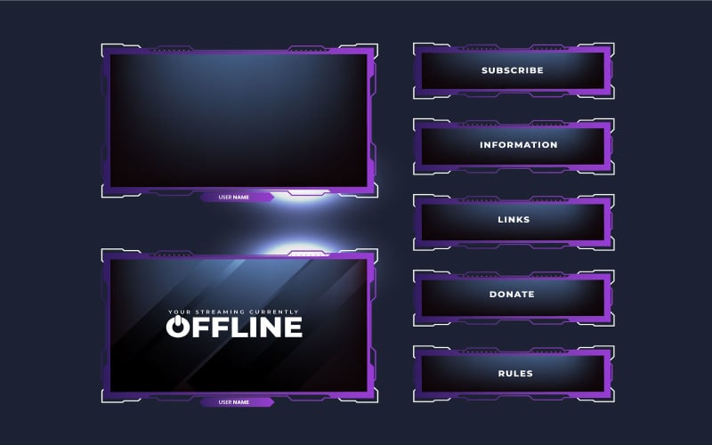 Gaming overlay screen panel template