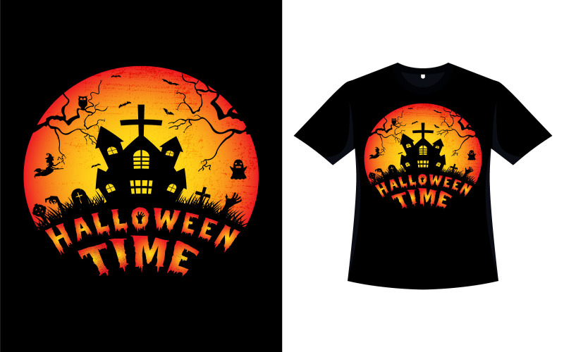 Klassisches Retro T-Shirt Design Halloweens