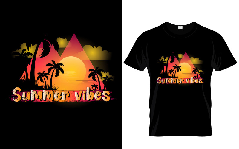 'Summer Vibes' Design Retro Vintage T-shirts
