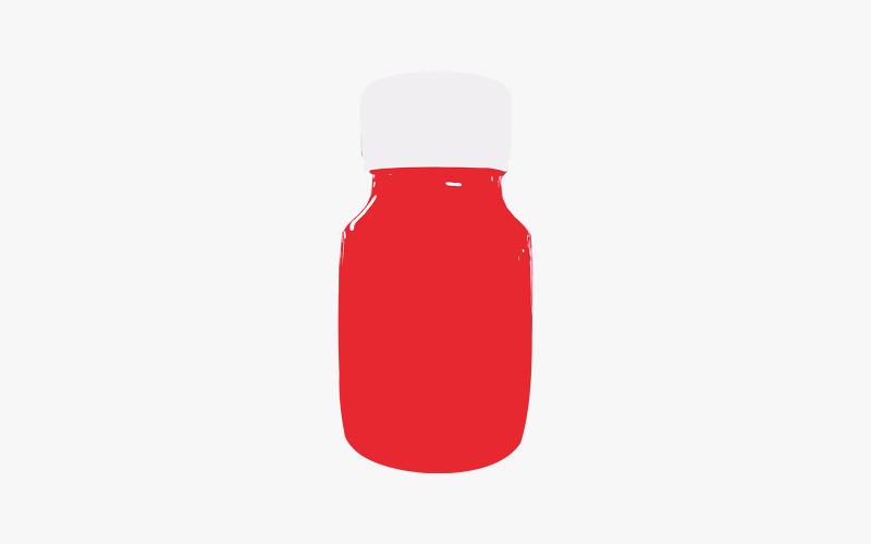 Vecteur d'illustration de bouteille de médicament rouge