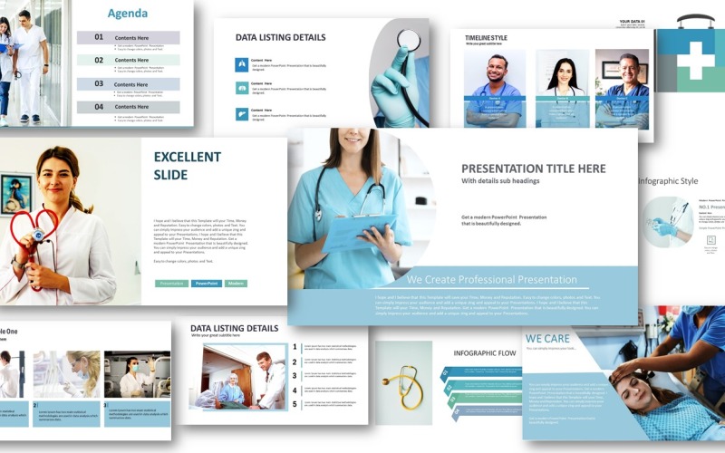 医生 PowerPoint 模板 - 用于个人医生简介演示的 PPT 和 PPTX 主题