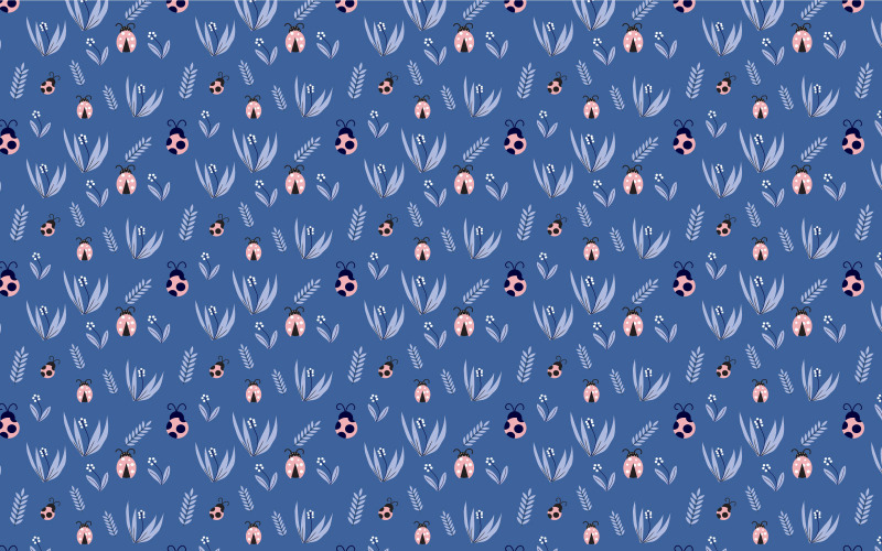 Coccinelle et motif de fleurs sans fin