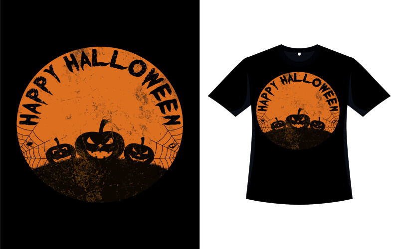 Conception de t-shirt de citrouille classique d'Halloween