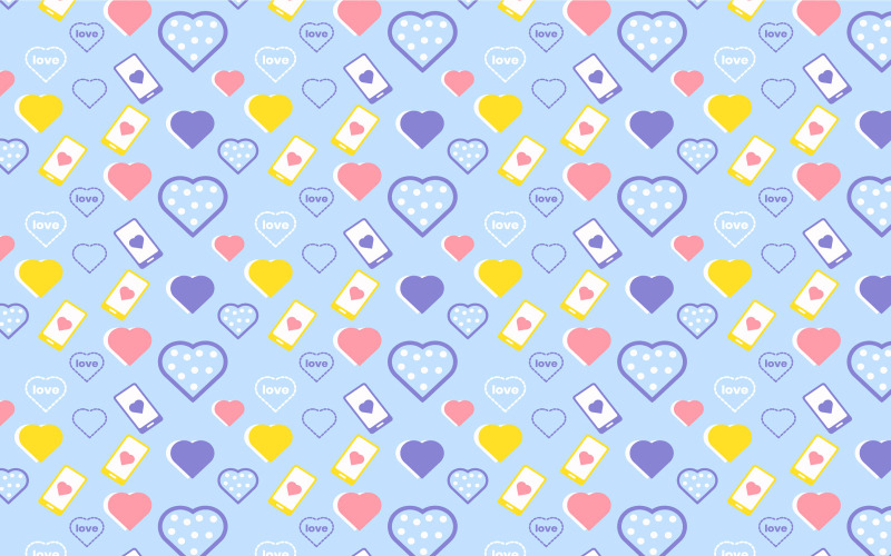 Valentine pattern design with love