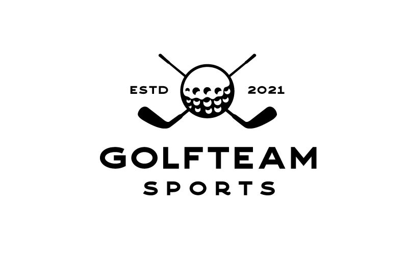 Vintage Retro Golf Logo Tasarım Şablonu
