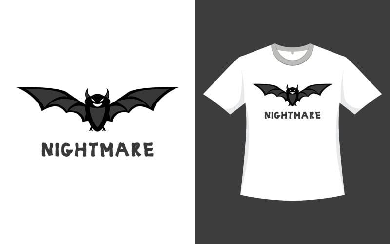 万圣节噩梦蝙蝠 T 恤设计