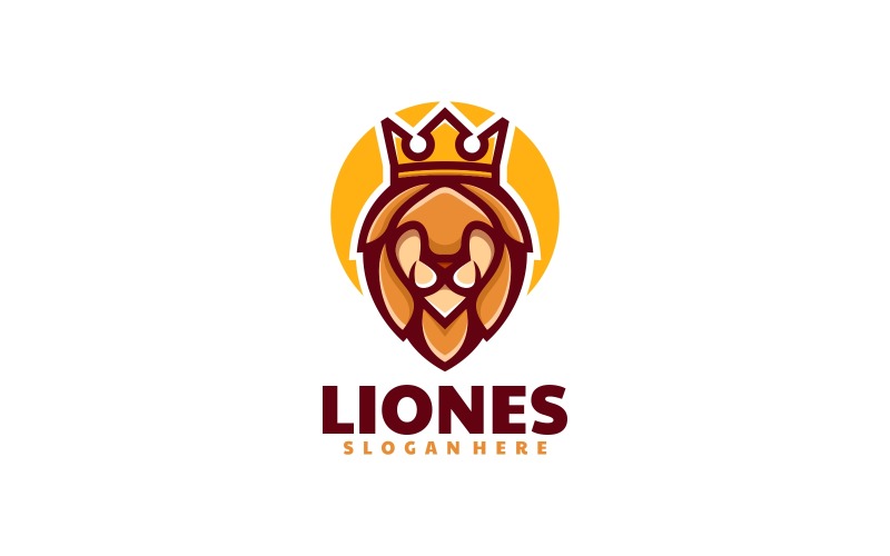 Lion enkel maskot logotyp mall
