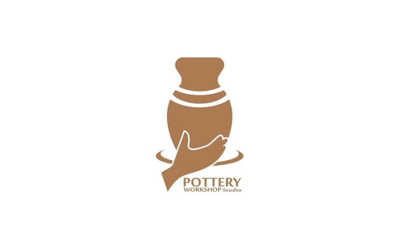 Pottery Studio Logo Vector Шаблон Ілюстрації 3
