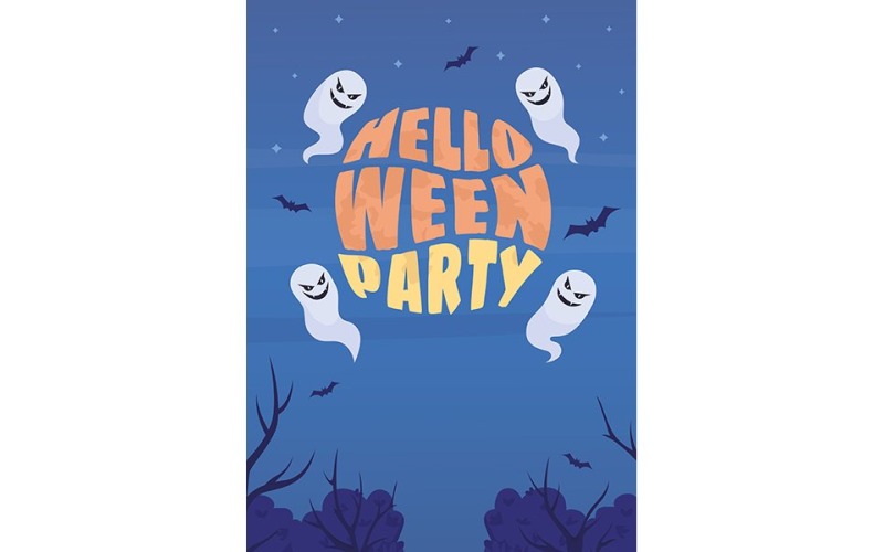 Flache Vektorfahnenschablone der Halloween-Party