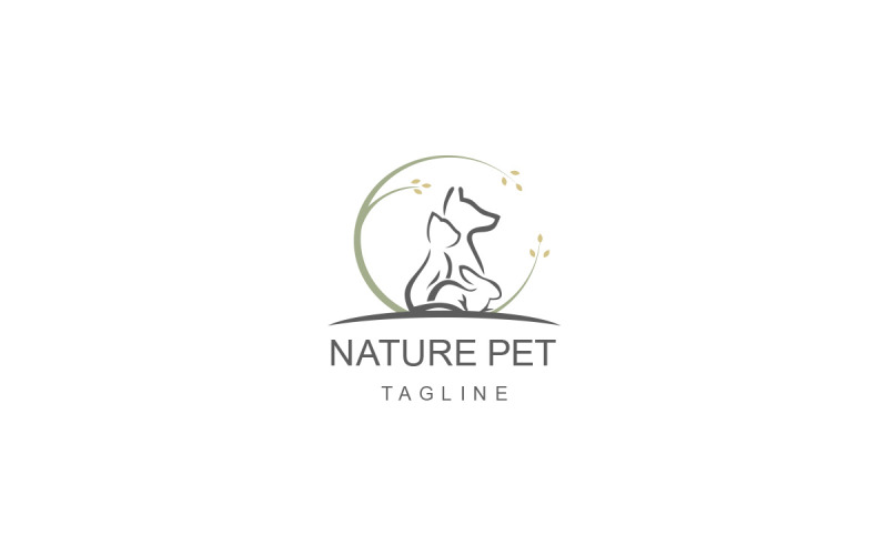 Animal de estimação da natureza, logotipo de vetor de animais de estimação, logotipo de animais