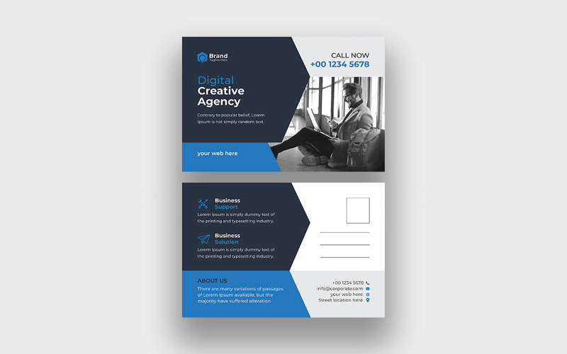 Design pulito e moderno da cartolina