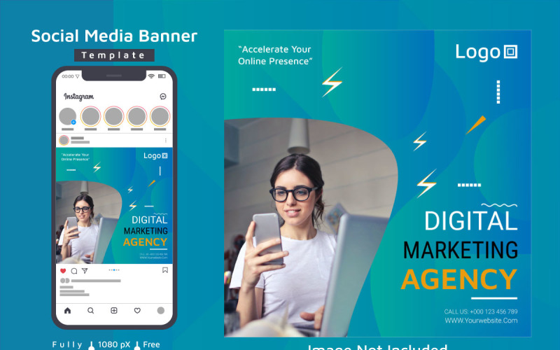 Digitální marketingová agentura Sociální média Post Banner Design