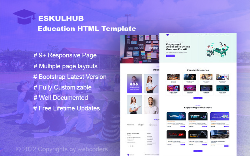 Eskulhub - HTML šablona webových stránek pro vzdělávání