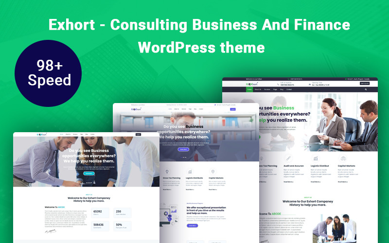Exhort — тема WordPress для консалтинга в области бизнеса и финансов