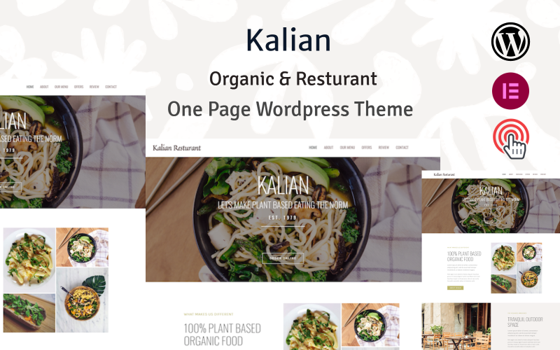 Kalian — тема WordPress для органического ресторана
