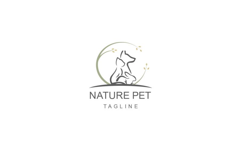 Природный питомец, векторный логотип питомца, логотип животного