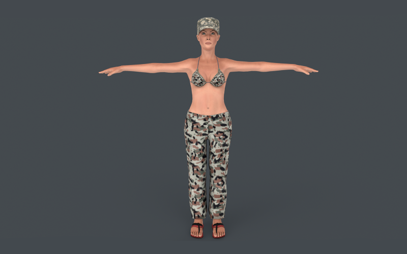 Commander Anita Character Lågpoly 3D-modell