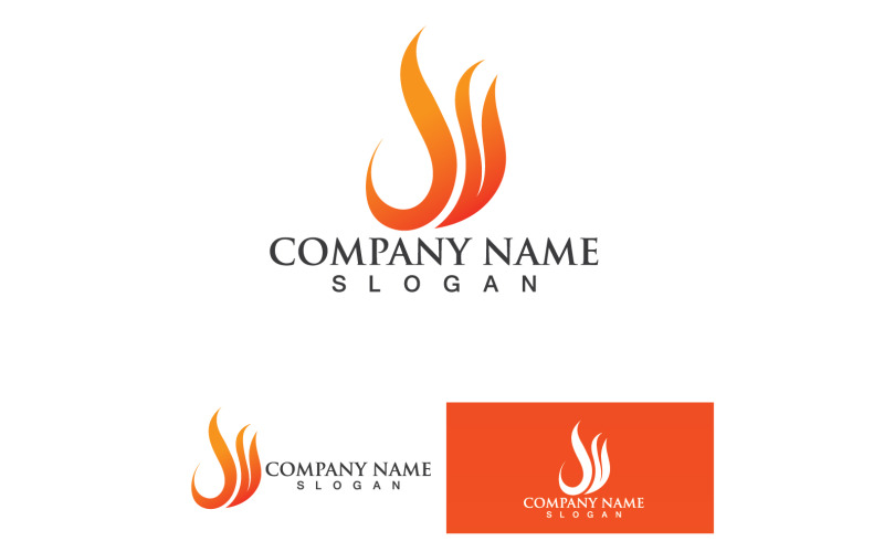 Fuoco brucia e fiamma Logo Vector V10