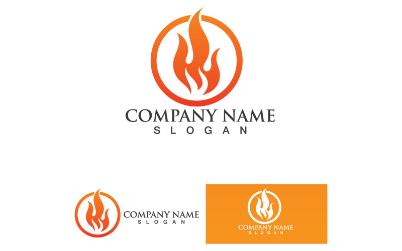 Fuoco brucia e fiamma Logo Vector V11