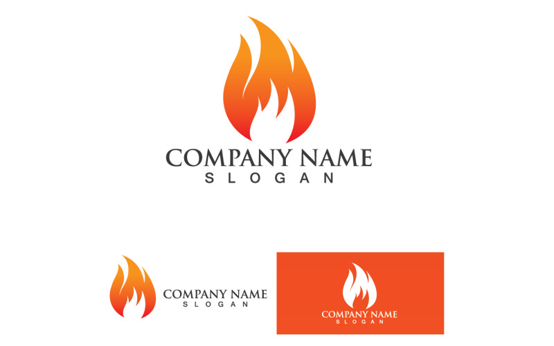 Fuoco brucia e fiamma Logo Vector V13