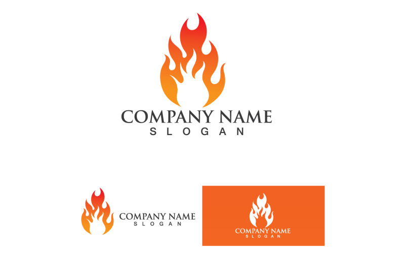Fuoco brucia e fiamma Logo Vector V22