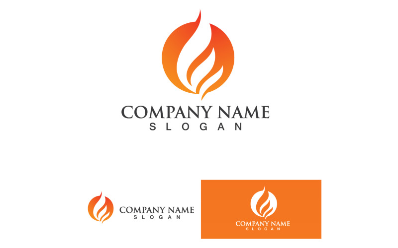 Fuoco brucia e fiamma Logo Vector V28