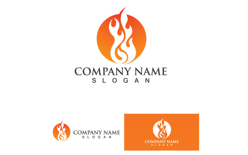 Fuoco brucia e fiamma Logo Vector V30