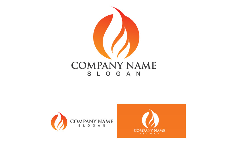 Fuoco brucia e fiamma Logo Vector V34