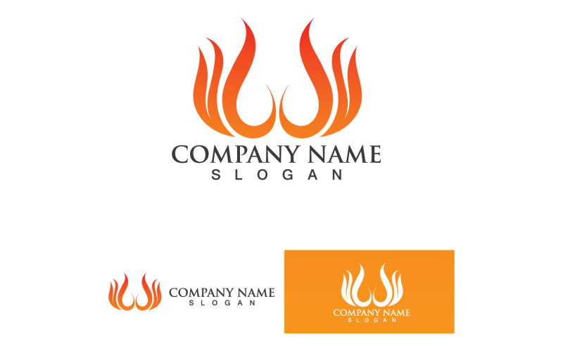 Fuoco brucia e fiamma Logo Vector V38