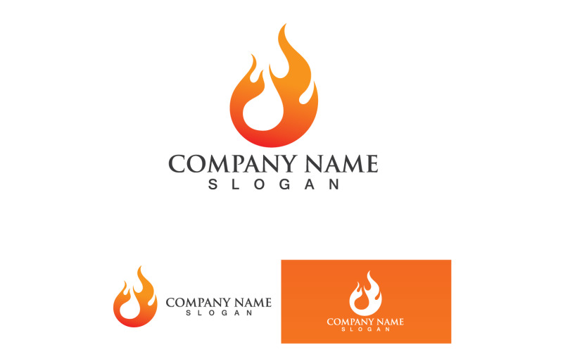 Fuoco brucia e fiamma Logo Vector V4