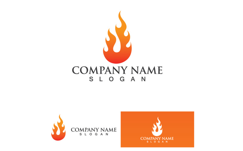 Fuoco brucia e fiamma Logo Vector V5