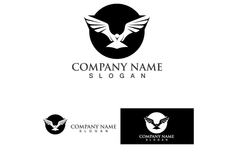 Plantilla de logotipo de silueta de pájaro volador V37
