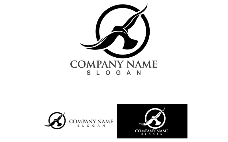 Uçan Kuş Siluet Logo Şablonu V27