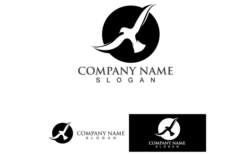 Uçan Kuş Siluet Logo Şablonu V33