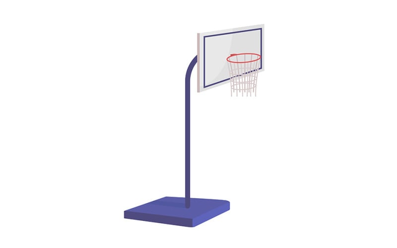Basketbol potası yarı düz renk vektör öğesi standı