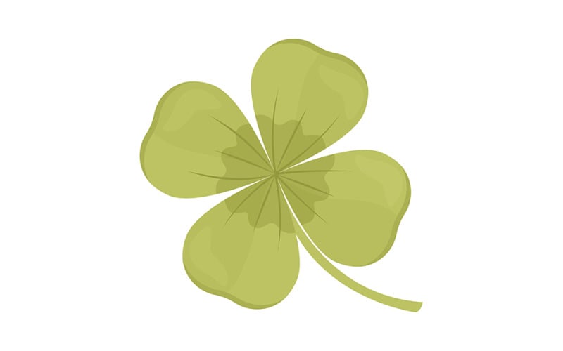 Four leaf clover semi flat color vector object