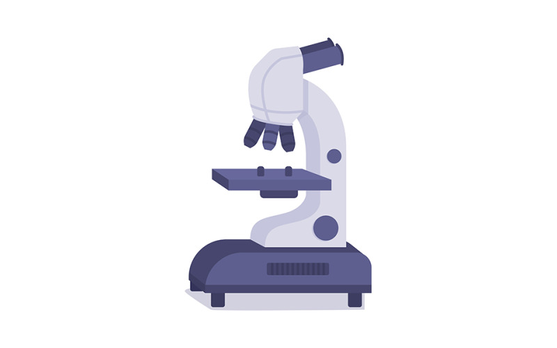 Microscope for microbiology semi flat color vector item