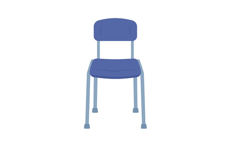 Objeto de vector de color semi plano de silla vacía azul