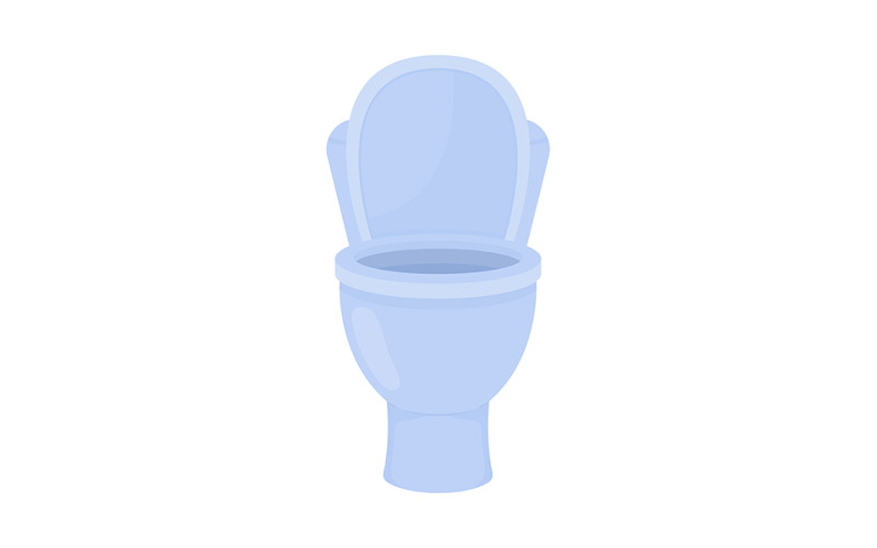 Reinigen Sie das halbflache Farbvektorobjekt der offenen Toilettenschüssel