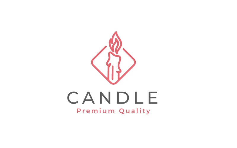 Simple Elegant Candle Light Logo Design Template