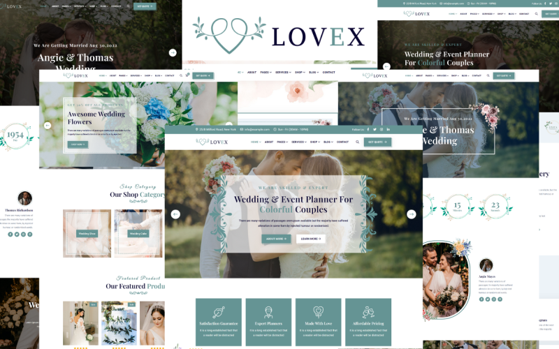 Lovex - HTML5-sjabloon voor bruiloft en bruiloftplanner