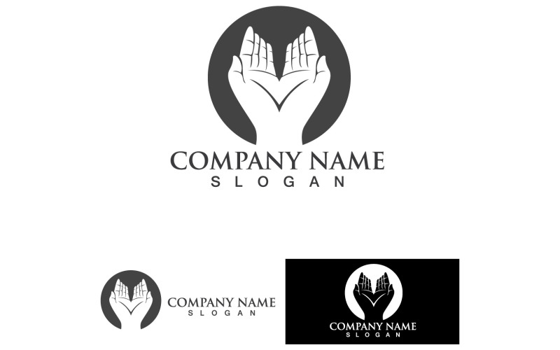Hand Hope Logo A Symbol péče Vector V11