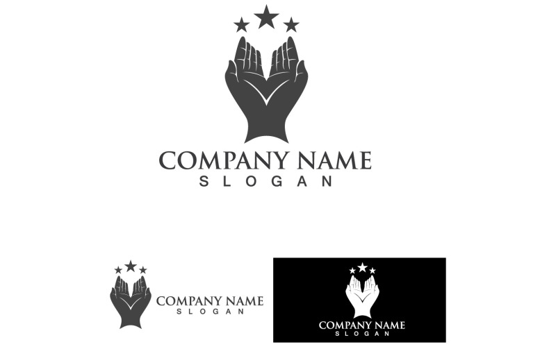 Mano Esperanza Logo Y Símbolo Cuidado Vector V2