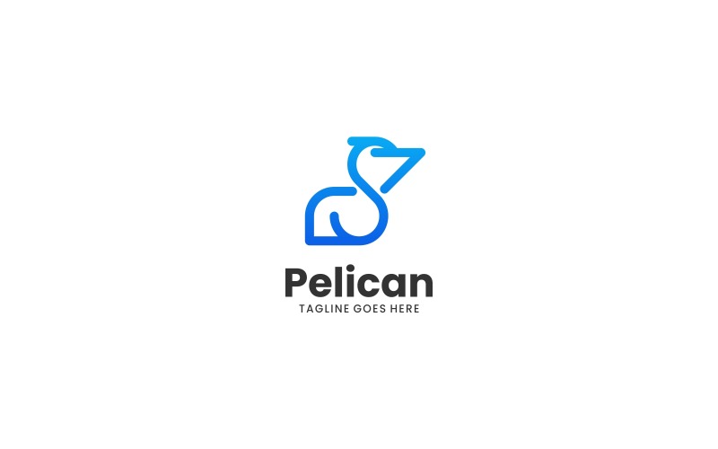 Pelican Line Art Logo Design