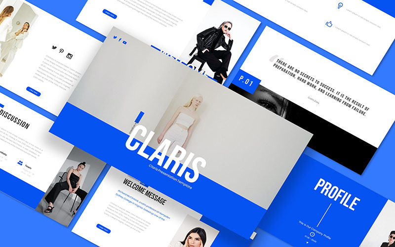 Plantilla de diapositivas de Google creativa de Claris