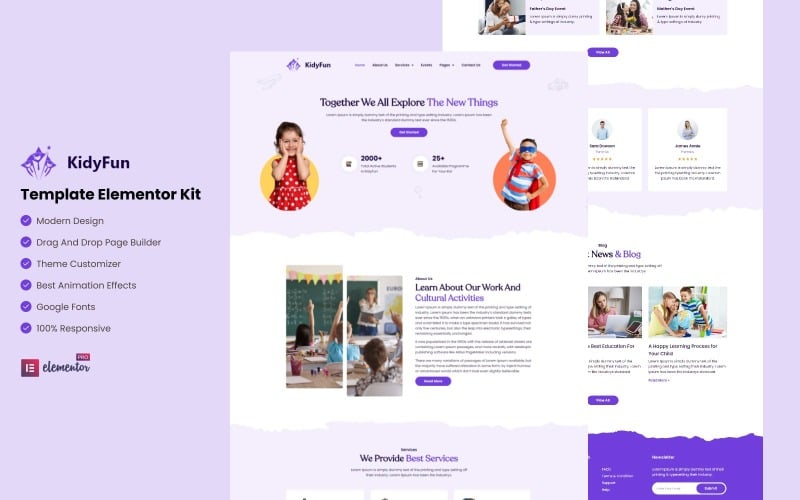 kidyfun - School-Collage and Education Elementor Template Kit