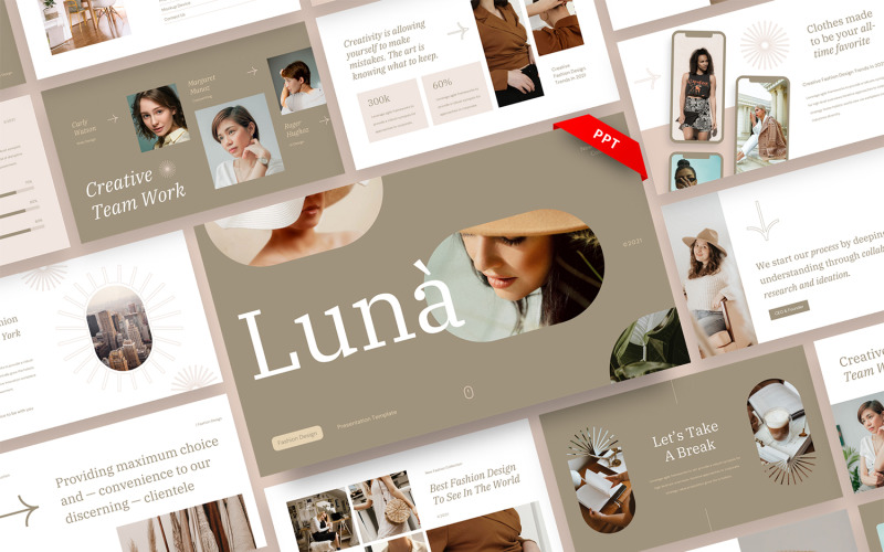 Luna - Kreative Mode PowerPoint-Vorlage