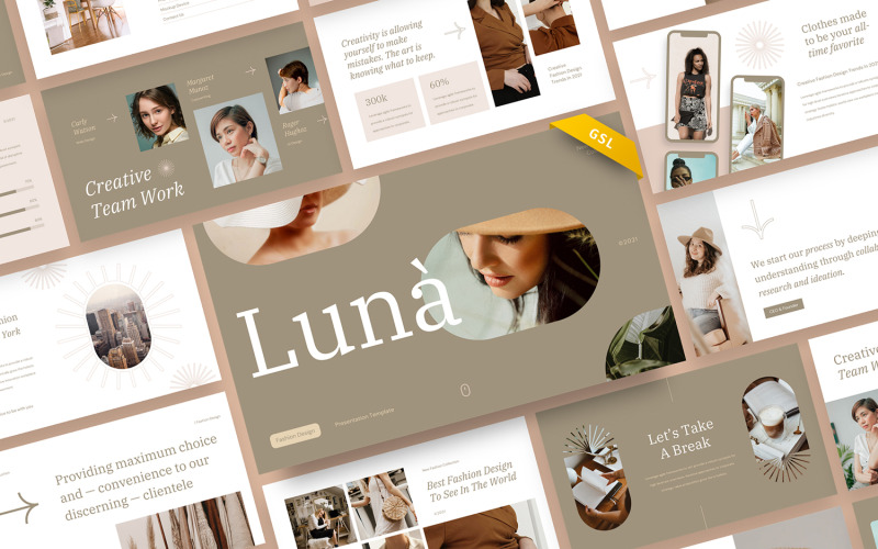 Luna - Modèle de diapositives Google de mode créative