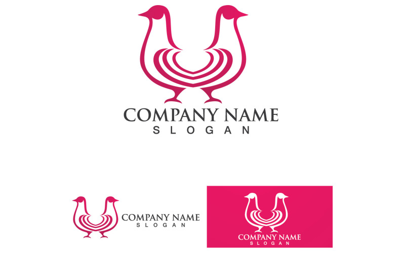 Pigeon Oiseau Logo Vector Icon V1